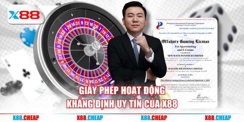 Giấy phép hoạt động khẳng định uy tín của X88